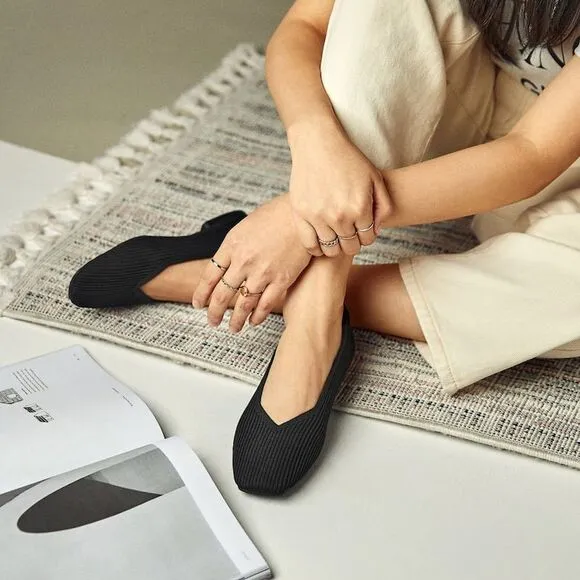 VIVAIA‎ Square-Toe V-Cut Flats (Margot 2.0) EU38.5 US7.5