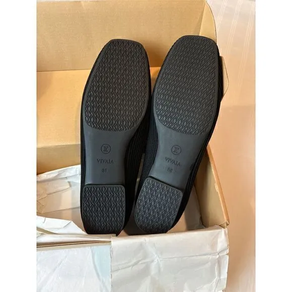 VIVAIA‎ Square-Toe V-Cut Flats (Margot 2.0) Size EUR 38 US 7-7.5