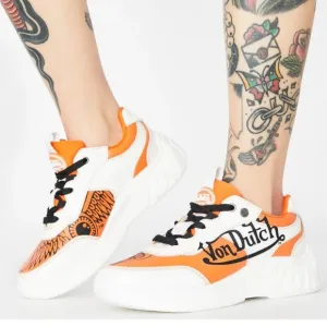 Von Dutch White and Orange Sneakers