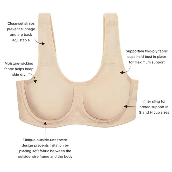 Wacoal Simone Sports Bra Size 38H