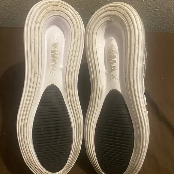 White and Silver High-Top Sneakers Air Max 720 QS Chrome fit women size 13