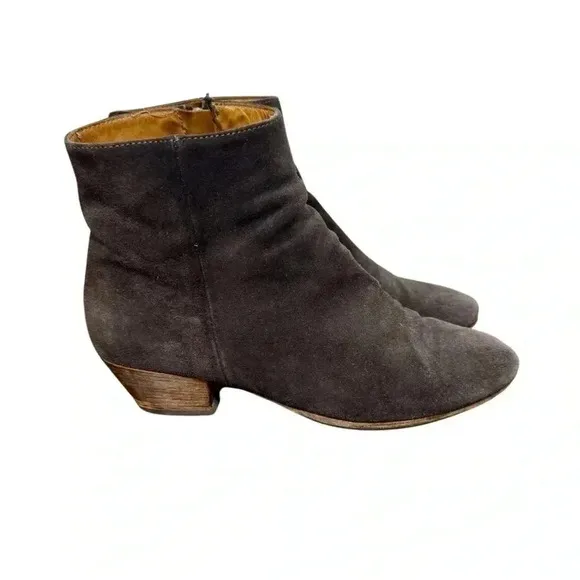 Woman by Common Projects Suede Zipper Ankle Boots in Charcoal Sz:39