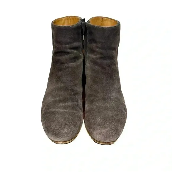 Woman by Common Projects Suede Zipper Ankle Boots in Charcoal Sz:39