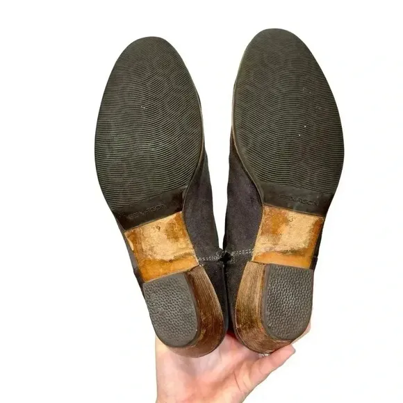 Woman by Common Projects Suede Zipper Ankle Boots in Charcoal Sz:39