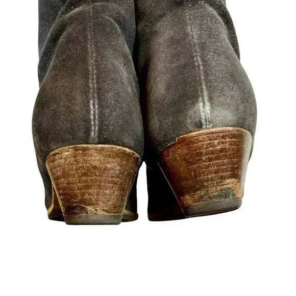Woman by Common Projects Suede Zipper Ankle Boots in Charcoal Sz:39