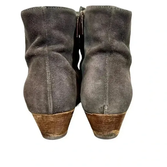 Woman by Common Projects Suede Zipper Ankle Boots in Charcoal Sz:39