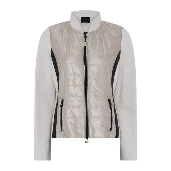 Women's Beige Athleisure Jacket Size 12 I'CONA Trendy Stylish Zipper NWT