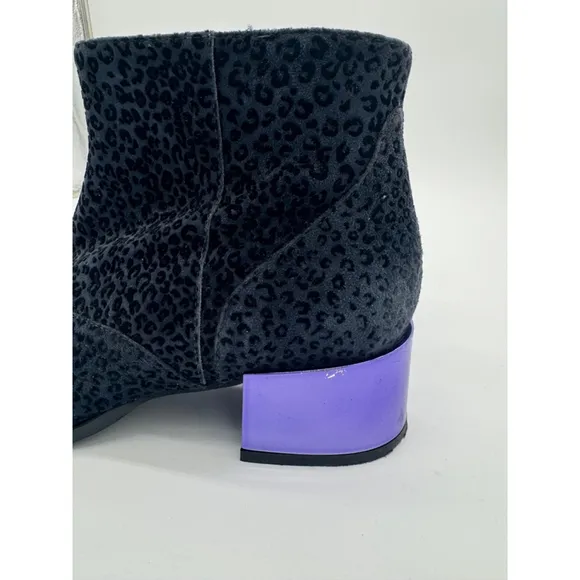 Women's Ivy Kirzhner Black Leopard Print Ankle Boots