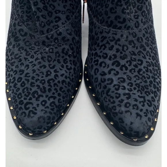 Women's Ivy Kirzhner Black Leopard Print Ankle Boots