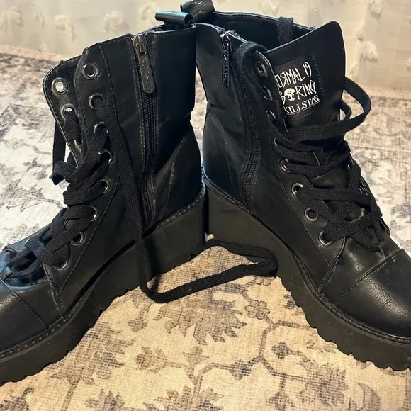 Women's Killstar Black Boots Size 9