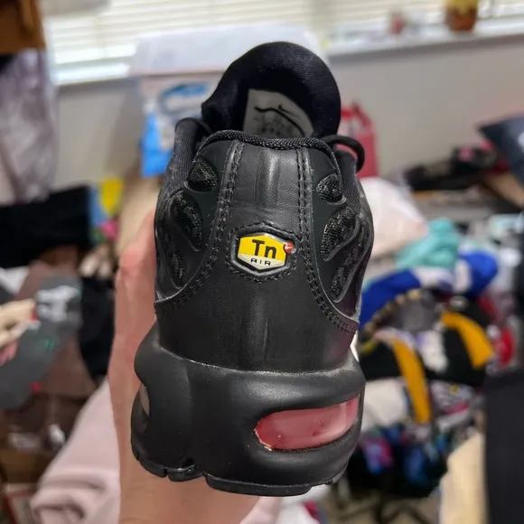 Women’s Nike Air Max Plus Premium Black Red Leopard Sneakers (No Box)