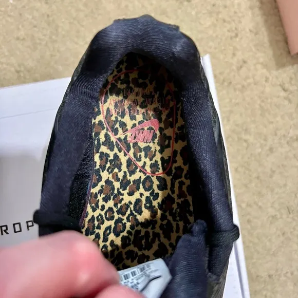 Women’s Nike Air Max Plus Premium Black Red Leopard Sneakers (No Box)