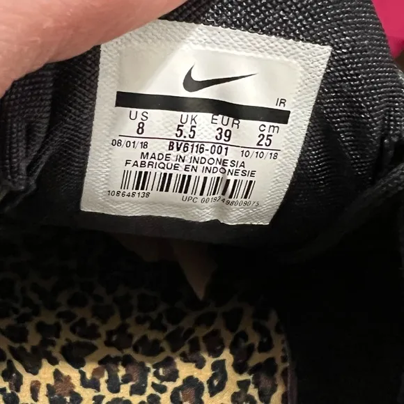Women’s Nike Air Max Plus Premium Black Red Leopard Sneakers (No Box)