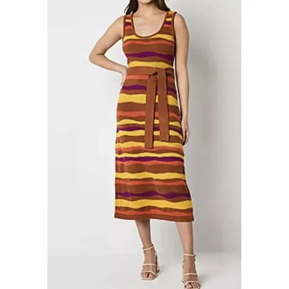 Worthington Women's Sleeveless Midi Sweater‎ Dress Scoop Neck NWT XXL