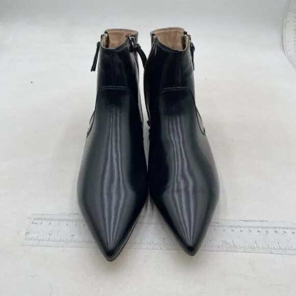 XYD Women's Formal Pointed Closed Toe Flats Ankle Boots Low Heel Booties Black