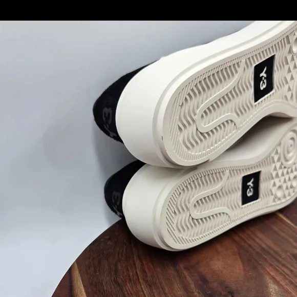 Y-3 Black and White High-Top Sneakers
