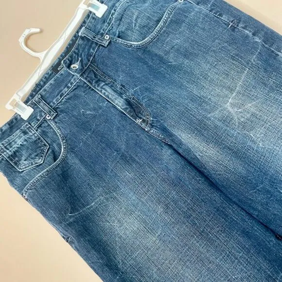 Y2K 90’s ROCAWEAR MENS BLUE JEANS FLARE BAGGY DENIM STREETWEAR PANTS SZ 40