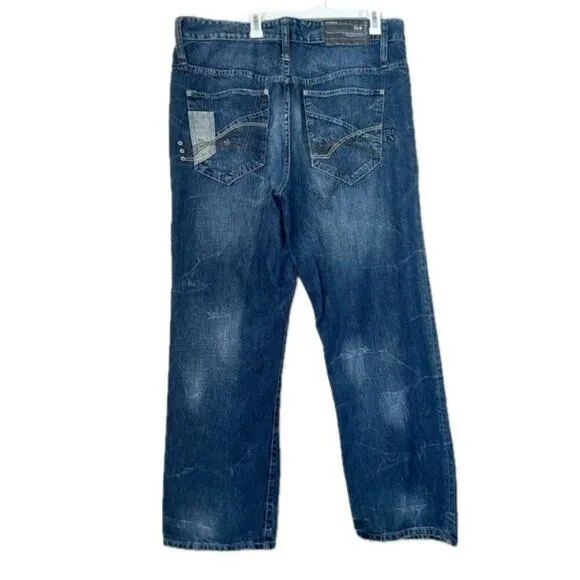 Y2K 90’s ROCAWEAR MENS BLUE JEANS FLARE BAGGY DENIM STREETWEAR PANTS SZ 40