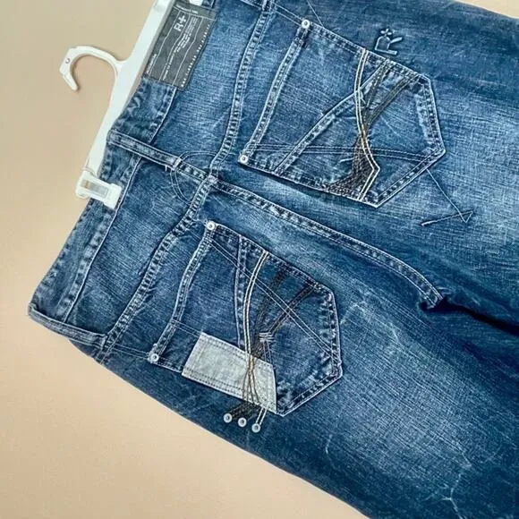 Y2K 90’s ROCAWEAR MENS BLUE JEANS FLARE BAGGY DENIM STREETWEAR PANTS SZ 40