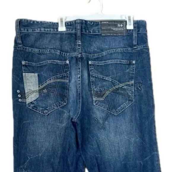 Y2K 90’s ROCAWEAR MENS BLUE JEANS FLARE BAGGY DENIM STREETWEAR PANTS SZ 40