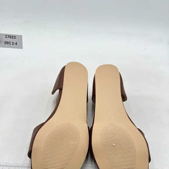 YDN Women Western Peep Toe  Casual Flats Slip on Comfy Walking Shoes Brown