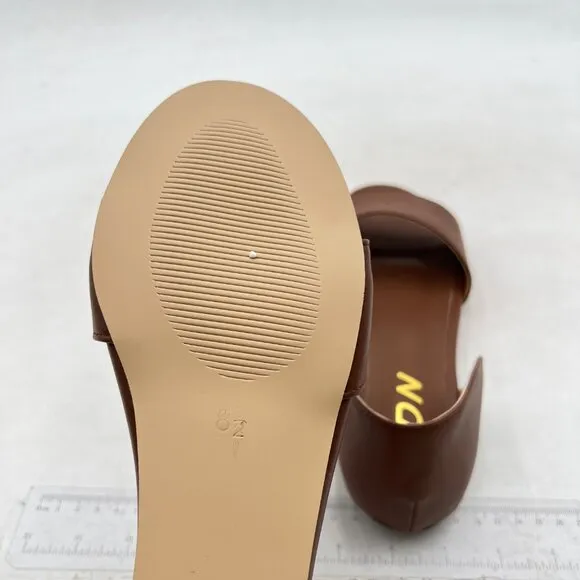 YDN Women Western Peep Toe  Casual Flats Slip on Comfy Walking Shoes Brown