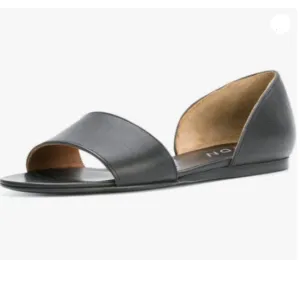 YDN Women Western Peep Toe D'Orsay Casual Flats Slip on Comfy Walking Shoe Black