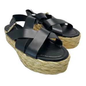 Zara Black cross strap Platform Sandals size 41