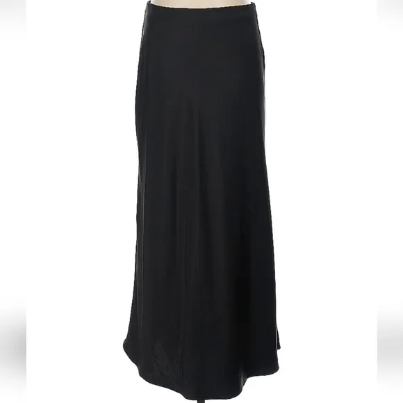 Zara black satin effect maxi skirt flowy size S