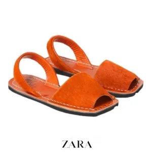 ZARA Kids | Orange | LEATHER SANDALS RIA X ZARA