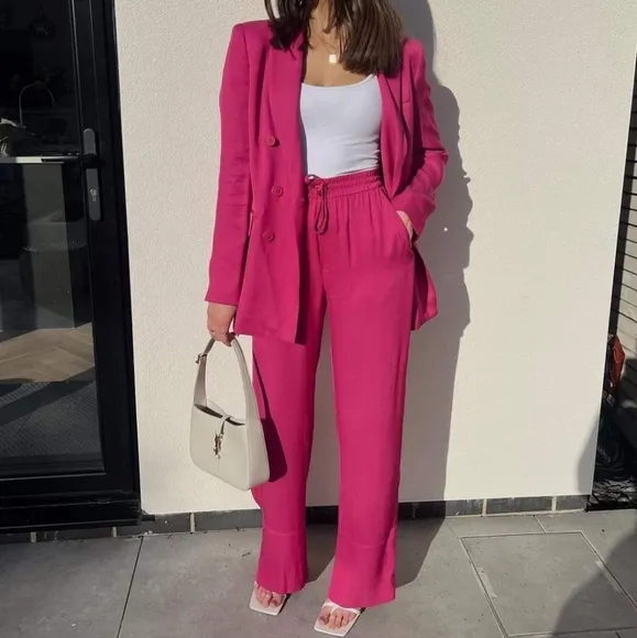 Zara * Oversized Straight Cut Pink Blazer Size XS