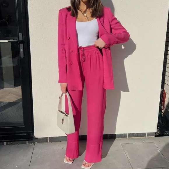 Zara * Oversized Straight Cut Pink Blazer Size XS