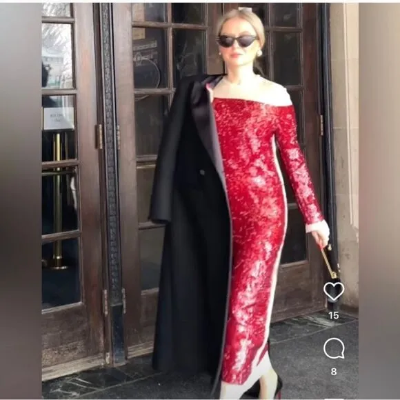 Zara Runs bigLimited EDITION- BLOGGER'S FAVE! SEQUIN CHIFFON DRESS ZW COLLECTION