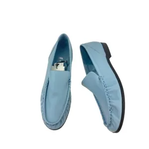 *Zara Slip On Loafer Shoes Womens 39 Blue Leather Comfort Casual Career Flats
