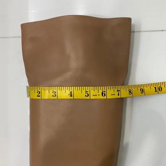 Zara Tan Soft Leather High Heel Boots size 37