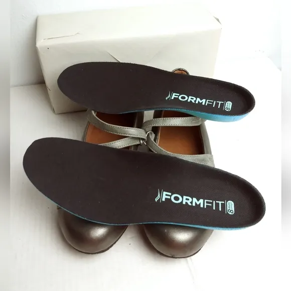 Ziera Xray-W  Mary-Jane Flats Women's Pearl Metallic Leather Size 9W/39.5